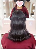 髪の毛お花ハーフアップ