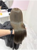 ブリーチなしで透明感ダブルカラーカーキベージュ/髪質改善新宿n