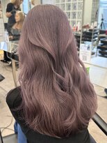 サンクプロジェクト(cinq PROJECT)&nbsp;ラベンダーミルクティーグレージュ韓国風顔まわりレイヤー原宿