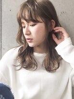 厚めバング くびれミディ ハイライトインナーカラー　20代30代