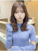 大人かわいい前髪カット顔周りカット美髪ネビージュ