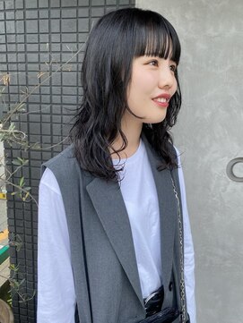 クリアーオブヘアー 池下店(clear OF HAIR) ぱつっと前髪×黒髪パーマ