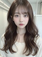 韓国/大人ガーリー/レイヤー/前髪/チョコレート