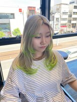 ガルボ ヘアー(garbo hair) ハイトーンデザインカラーネオンカラー