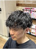ツイストスパイラルパーマメンズマッシュ