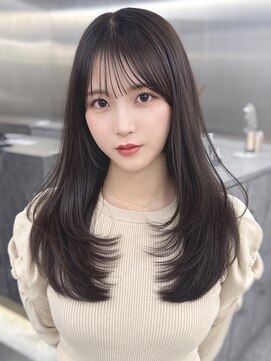 マウルルナ(MAEUL luna) 前髪イメチェン　ピンクベージュ　アンブレラカラー