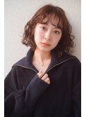 外ハネボブエアリーパーマココアブラウン