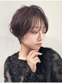 前髪あり耳掛け丸みくびれ大人ショートボブ20代30代40代50代＊