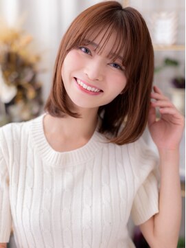 インナーカラーワンカールミディアムレイヤーa上尾20代30代40代