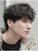 渋谷メンズパーマルーズパーマシャドウパーマッシュウルフゆるめ