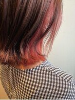 互感 トモシビ 富山インター店(互感 tomoshibi) ナチュラルブラウンに鮮やかなコーラルピンク