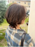 ピンクベージュ/アンブレラカラー/クールショート/前髪/蟹江