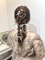 ヘアコレクション アンジュ(Hair collection Unge)&nbsp;ゆるふわツインポニー編みおろしアレンジ＊