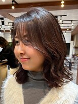 エリマ 横浜西口(elima) ピンクブラウンの顔周りレイヤーミディアム*