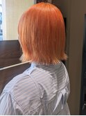 オレンジカラー×ボブ