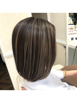 アッシュ 久我山店(Ash) コントラストハイライト×ミルクティーベージュ