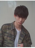 韓国マッシュ ミントアッシュ ウェットヘア くすみブルー