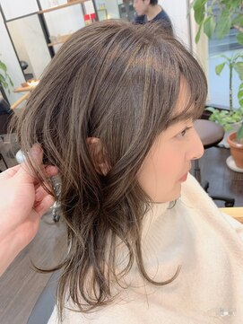 ポー 三軒茶屋(poh) テラコッタ/ミニウルフ/デジタルパーマ/くすみブルー*三軒茶屋駅