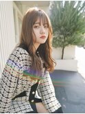 セミロングブラウンアッシュ