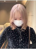 ba542_ニュアンスカラーベビーバングショコラベージュボブルフ