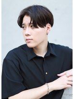 メンズフィール 東梅田店(MENS FEEL)&nbsp;黒髪センターパート毛流れニュアンスシークレットパーマ