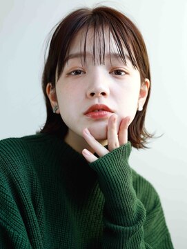 スクエアウーノ 博多(SQUARE＊UNO HAKATA) 切りっぱなしボブ　外ハネボブ　シースルーバング