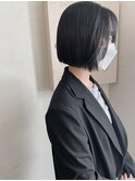 ぷつっと　水平ボブ　切りっぱなし　レイヤー暗髪sk