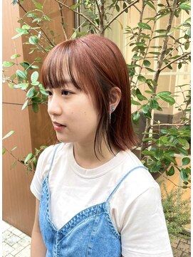 ネオリーブアイム 横浜西口店(Neolive aim) 顔まわりデザイン　オレンジベージュ【横浜】