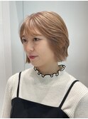 ミルクティーベージュ ブリーチカラー ハイトーン