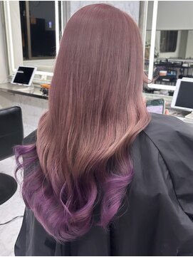 ジェプシー(JPCY) 裾カラー/エンドカラー/デザインカラー/ラベンダーピンク