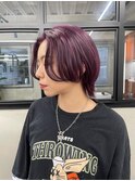 ラベンダーピンク/ウルフカット/ウルフ/ケアブリーチ／ショート