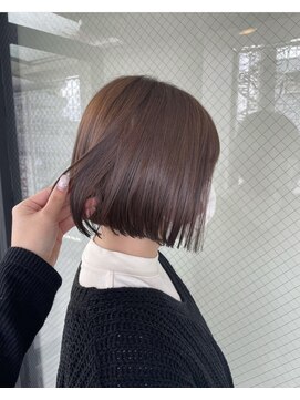 グレースバイハピネス(grace by happiness) 髪質改善 縮毛矯正 レイヤーボブ ミルクティーベージュ ミニボブ