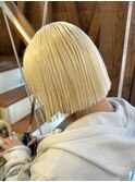抜きっぱなしブロンドロングリタッチ金髪ボブダブルブリーチ韓国