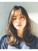 韓国前髪 2wayバングシースルーミディアムくびれヘア顔周り