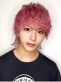 平成ウルフ×ホワイトピンク/ブリーチカラー