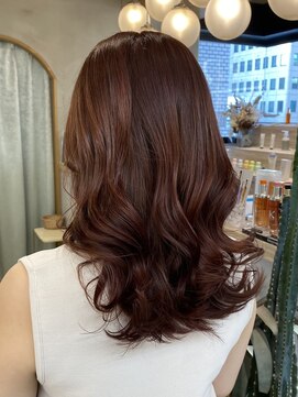 ロンドアジュール 横浜(Lond azur) オイルで染めるほぼダメージしないイノアカラー横浜ピンクカラー