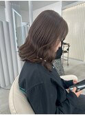 20代30代ミディアムグレージュブリーチなしダブルカラー