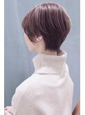 小顔ひし形ショートチョコレートブラウン50代60代