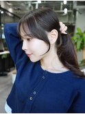 おくれ毛ロング前髪カット似合わせカット_ba577262