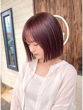 フゥカ 類家店(fuka) 青森八戸ピンクボブ暖色カラー20代30代40代