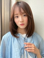 カバーヘア ブリス 志木南口駅前店(COVER HAIR bliss)&nbsp;ミディアムレイヤー/ブリーチなしワンカールストレート小顔p志木