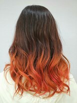 エイムヘアメイク 舟入店&nbsp;1ブリーチ×レッドグラデーション