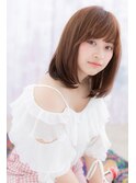 斜めバング×前下がり☆暖色系カラーワンカールa