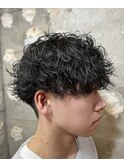 マッシュ ツイストスパイラル 波巻 パーマ センターパート