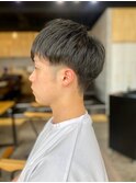 MEN'S HAIR アッシュブラック束感ショートマッシュパーマ