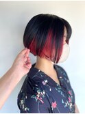 前下がりボブとインナーレッド【ラクレ/西大分】