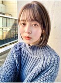 #黒髪ボブルフネビージュ小顔ワンレン