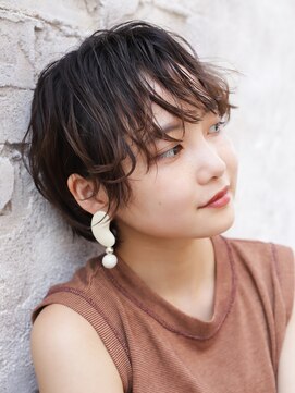 ソウ アオヤマ(SO aoyama) マッシュショートゆるニュアンスパーマ癖毛風　ベージュブラウン