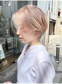 NUDE白髪ぼかしダブルカラーハンサムショート大人ショートボブ