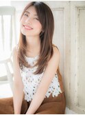 斜めバング髪質改善グレーベージュ艶感ストレートa小山20代30代